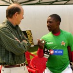 Discussing prior to the New Zealand/Zimbabwe World Cup cricket match India 2011