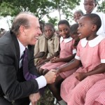 Speaking to school children at Mutasa Primary School where ETF was launched