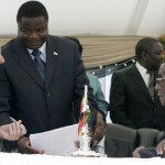 Being sworn in as Minister of Education, Sport, Arts and Culture by President Robert Mugabe